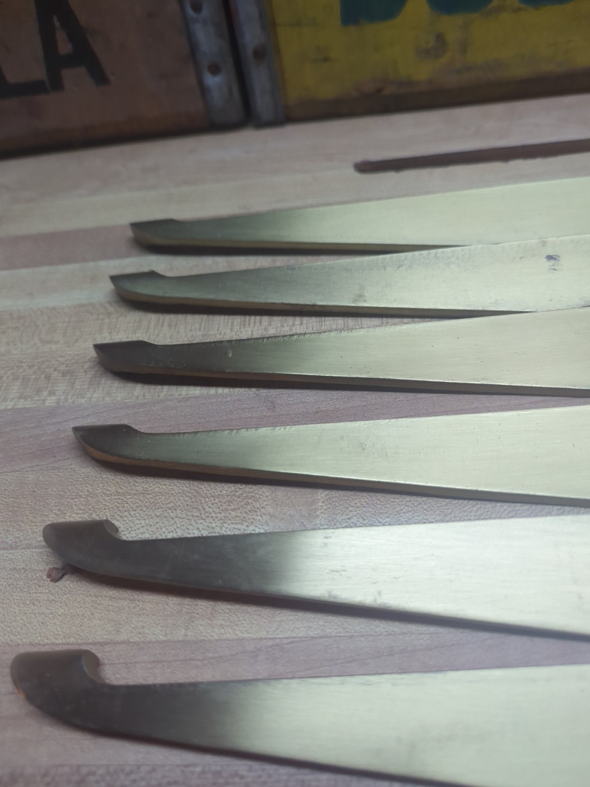 10 Vintage Long Art Deco Brass Drawer or Cabinet Pull Dresser Handle, 12″
