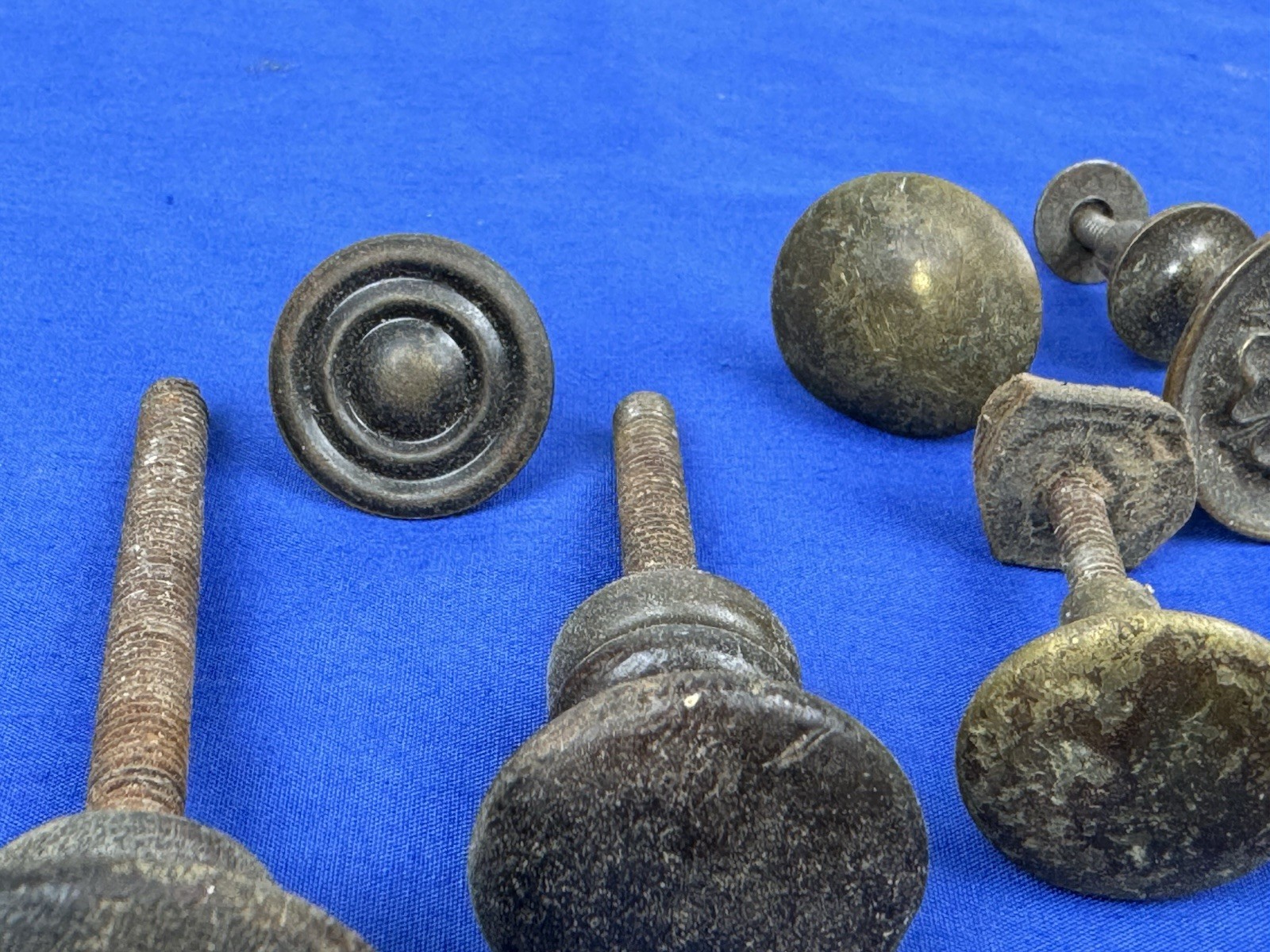 21 Antique & Vintage Pull Knobs, Door or Drawer, Metal (Tin, Steel), Glass, Wood