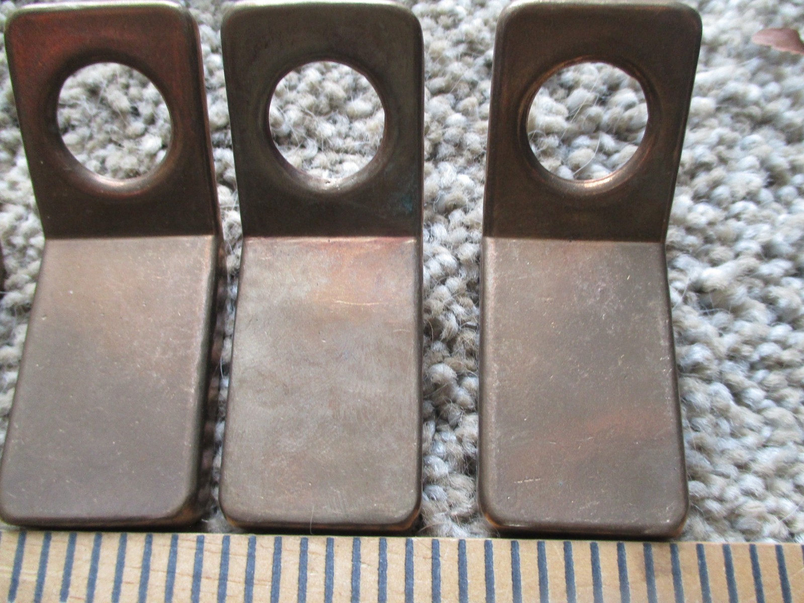 6 Vintage Brass Finger Hole pull kitchen Cabinet Door , Cabinet Drawer pulls