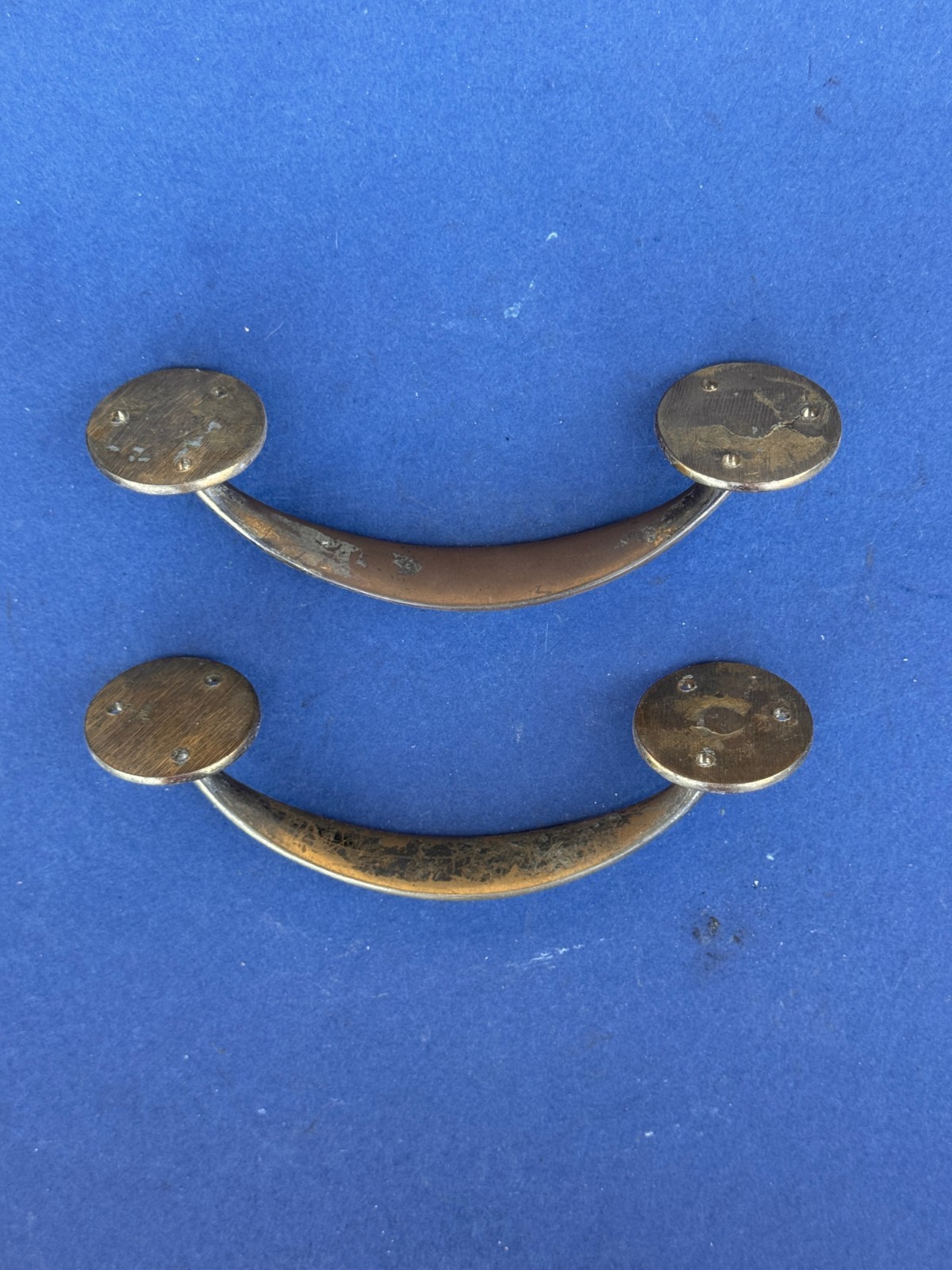 2 Antique Style Solid Brass Lg Gate Cabinet Trunk Chest Door Handles pulls 6″