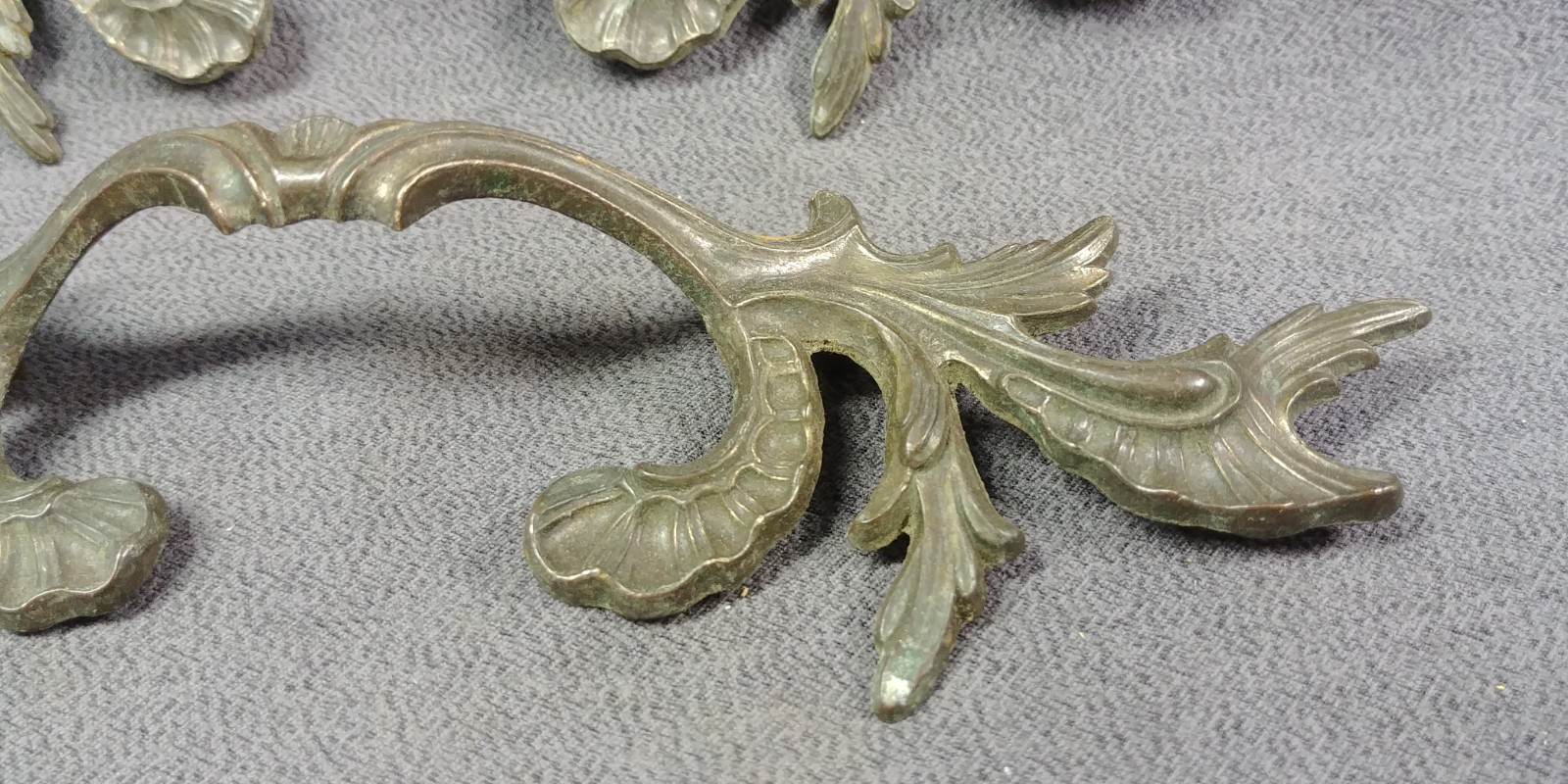 3 Match Set Cast French Provincial Handle Drawer Pull Hardware Vintage Lot 8″