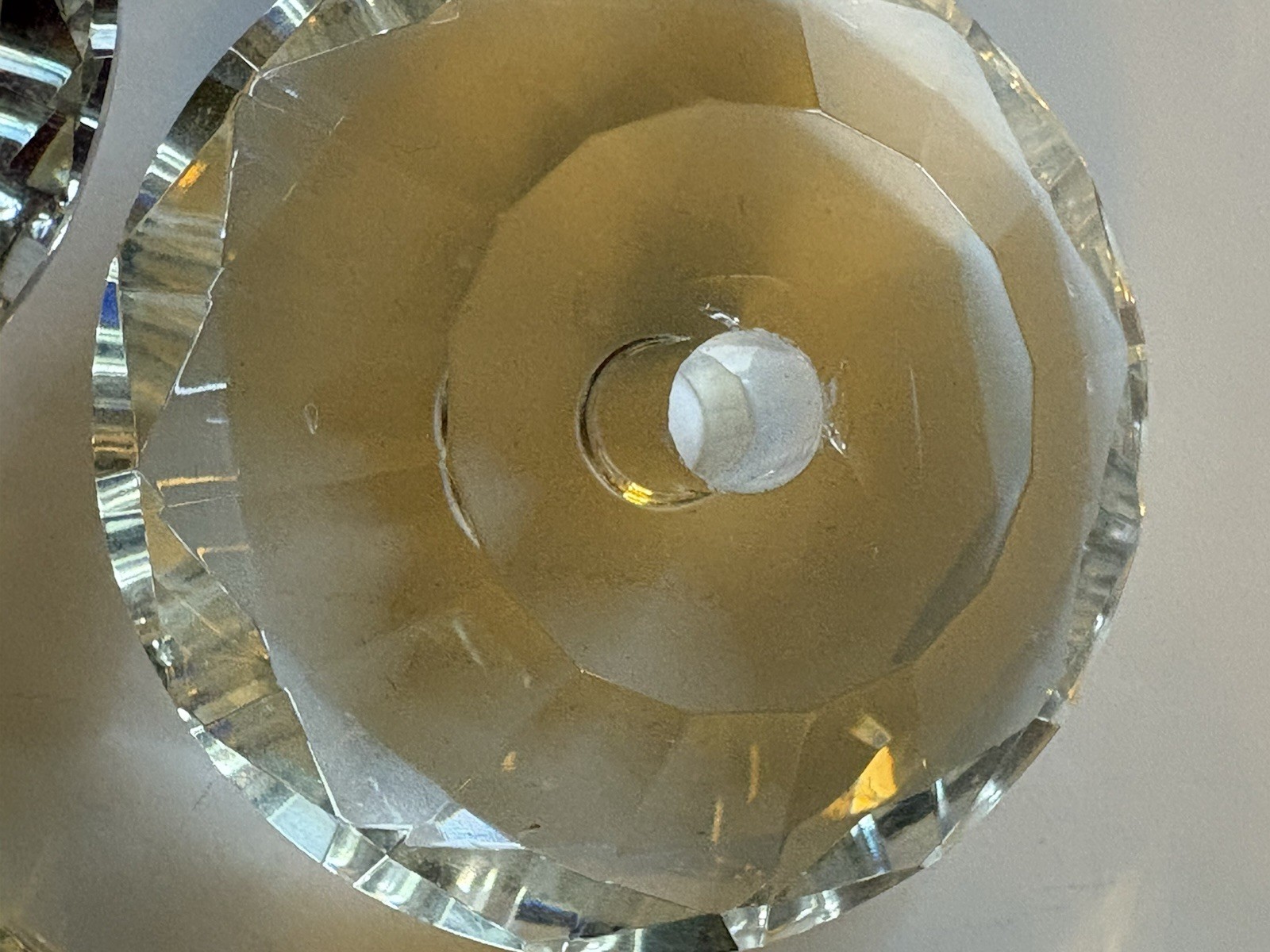 10 Crystal Glass Diamond Shaped Cabinet or Drawer Knobs 2 3/8 Inches Diameter