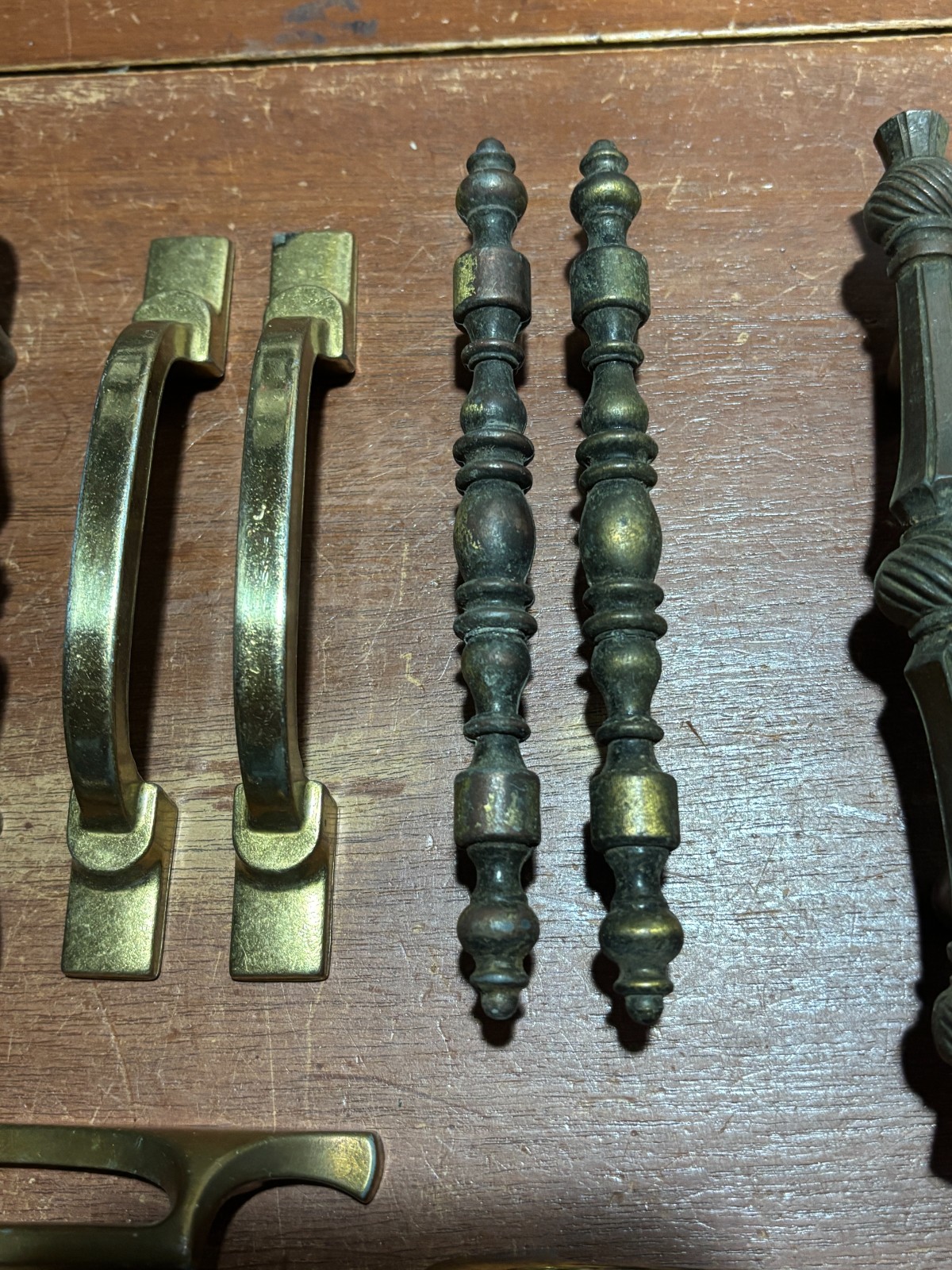 Vintage Lot of 12 Misc Variety Mixed Materials Door Handles Pulls Some Matching