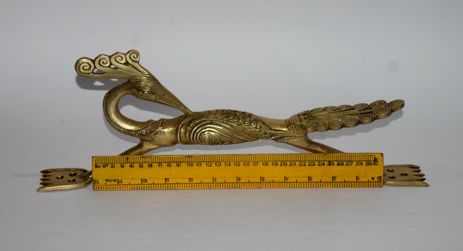 16” Inches Congo Peafowl Handle Brass Art Peacock Door Pull Entrance Décor GTX
