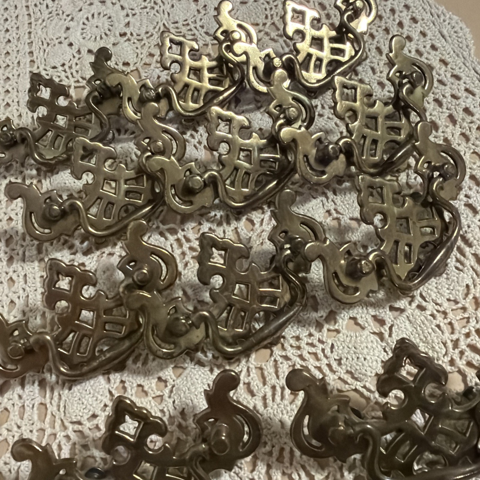 1985 Vintage Brass Batwing Chippendale Drawer Handles Pulls 12 available or all