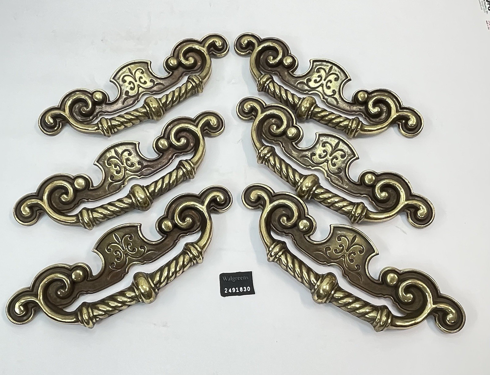 Set Of 6 Keeler Brass Company Vintage Drawer Pulls Handles Huge 8.25″
