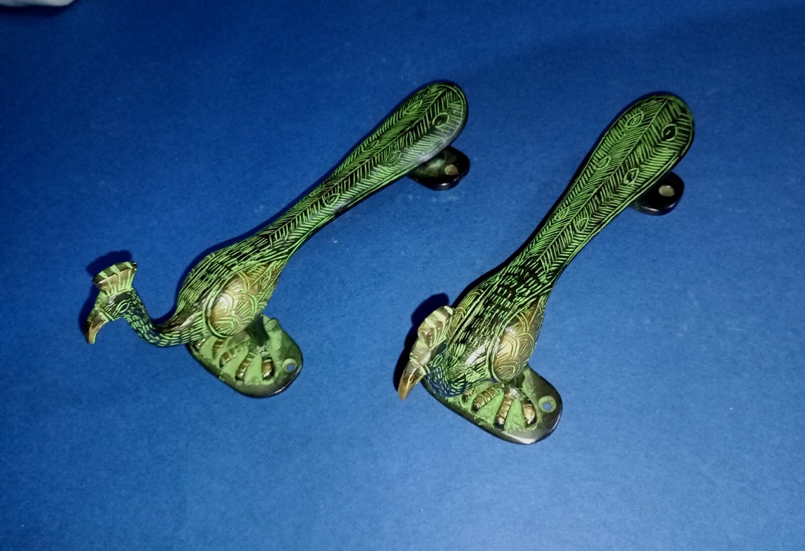 Bird Shape Door Pull Grip Victorian Brass Peacock Handle With Fingers Base HK503