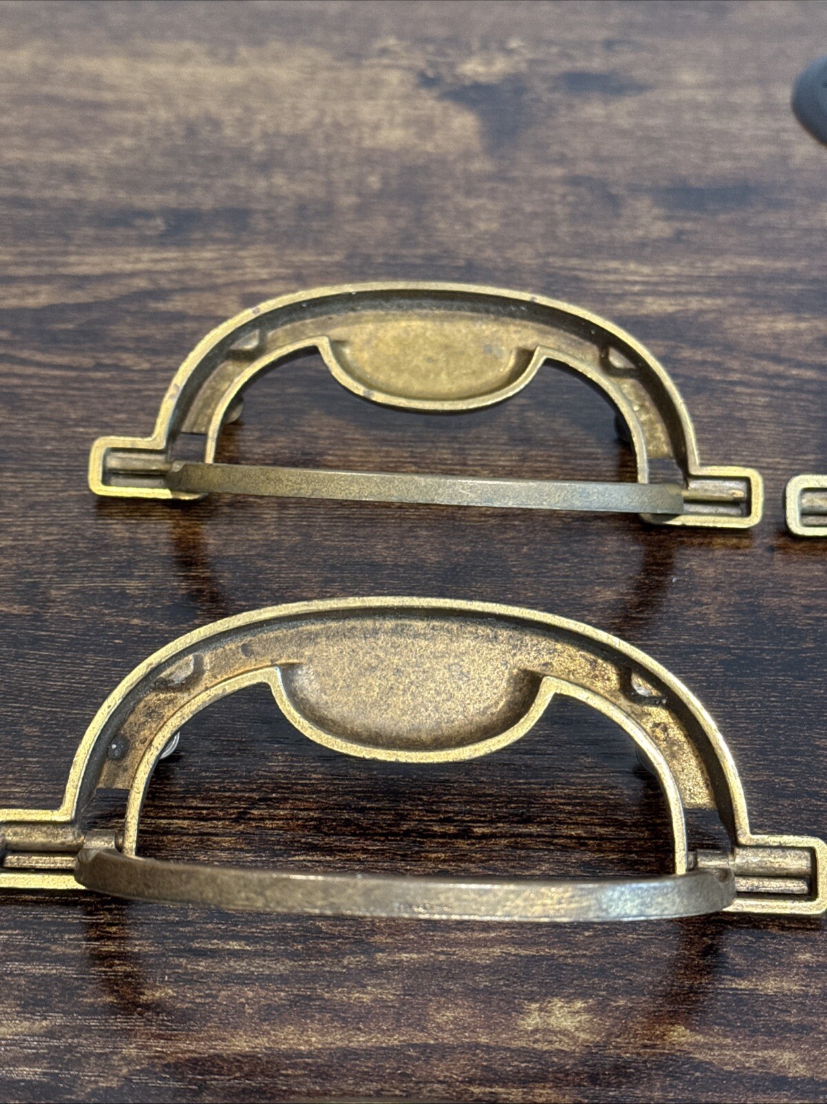 DREXEL ACCOLADE Brass Drawer Bail Pulls 6 Handles Campaign KBC N7231 – 3.5” CC