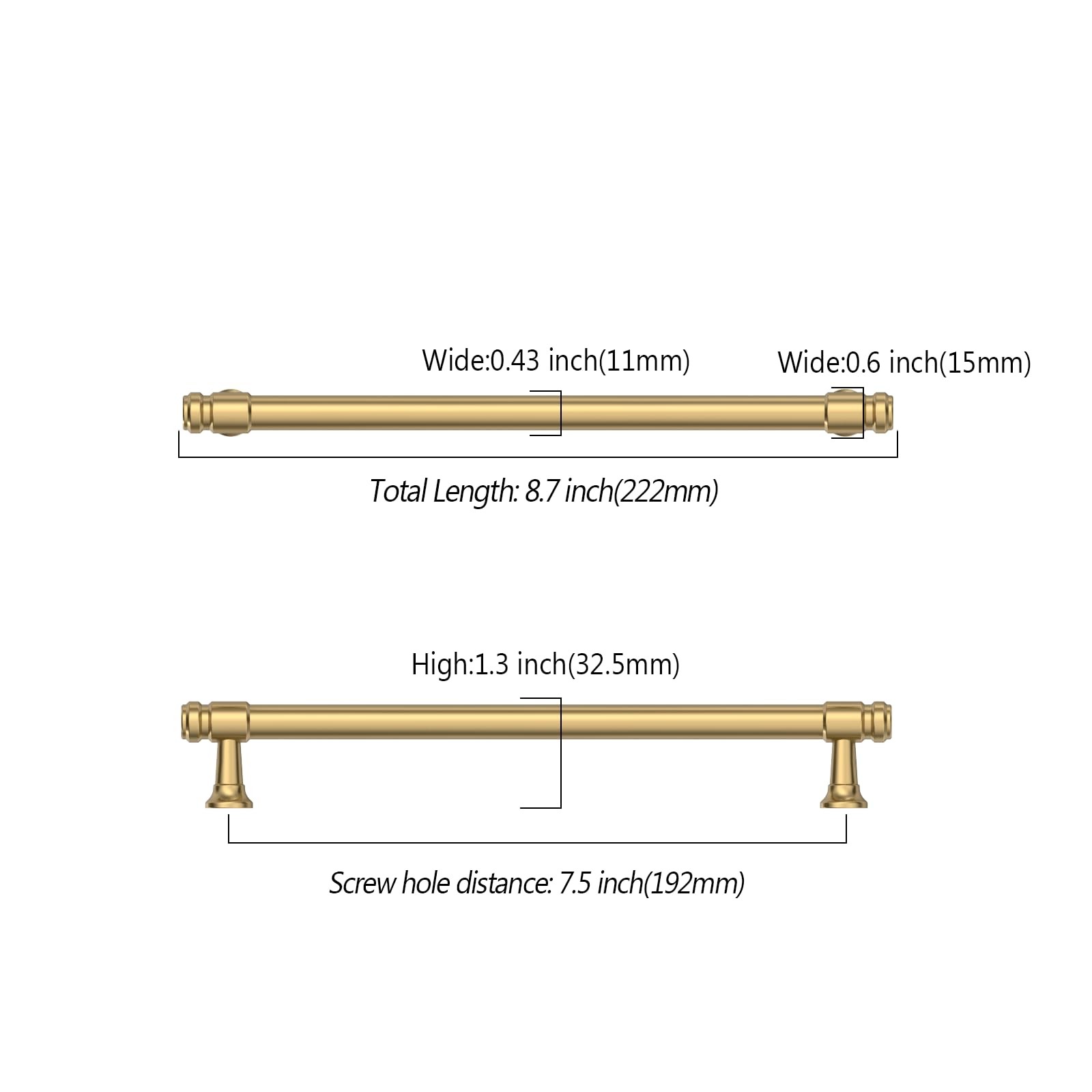 Asidrama 10 Pack 7.5 Inch192Mm Champagne Bronze Cabinet Pulls Kitchen Cabinet