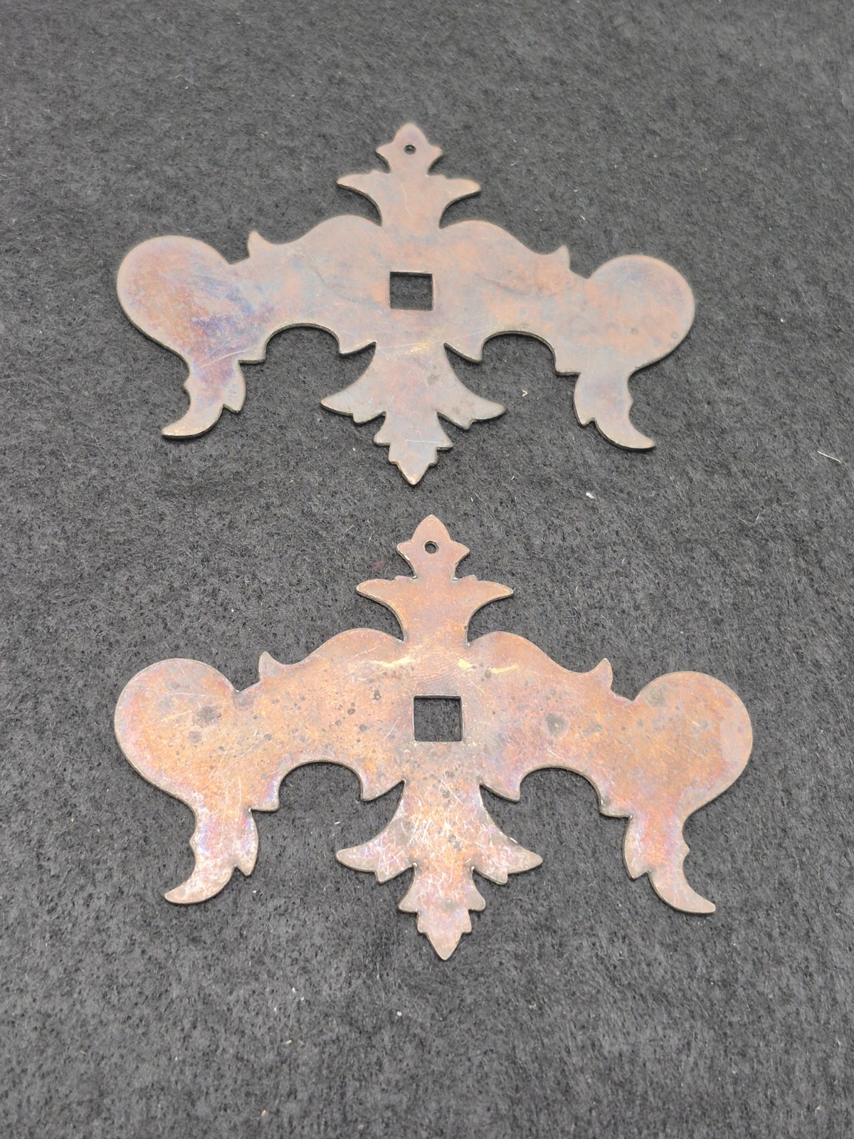 Antique Chippendale Colonial Drawer Cabinet Pull Back Plate Furniture Hardware