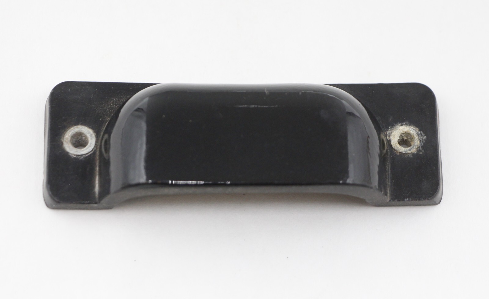 Set of Antique Rare 3.875 in. Black Glass Bin Pulls