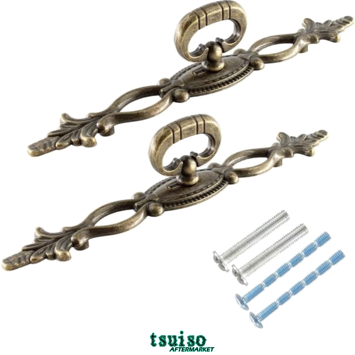 2PCS 6.3”/160mm Antique Cabinet Drawer Pulls, Vintage Style Bronze Cabinet Ha…