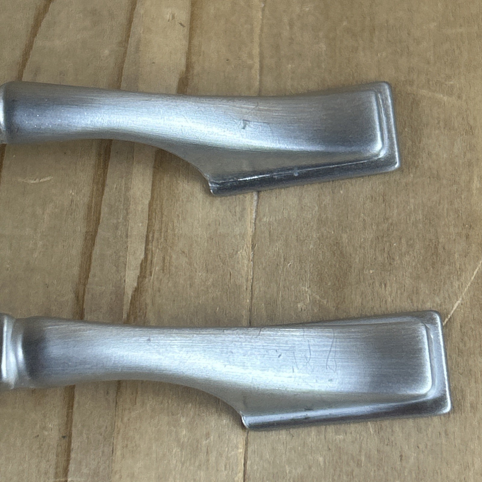 Vintage Drawer Pulls Set of 2 Brushed Nickel Ribbed Center 5” With Screws