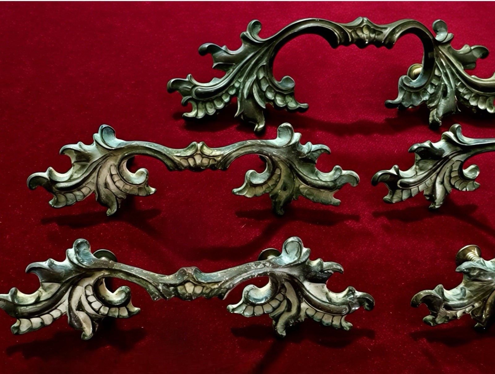 Vintage Brass Drawer Pulls Lot of 9 *Keeler Brass Co 1960s | French Provincial