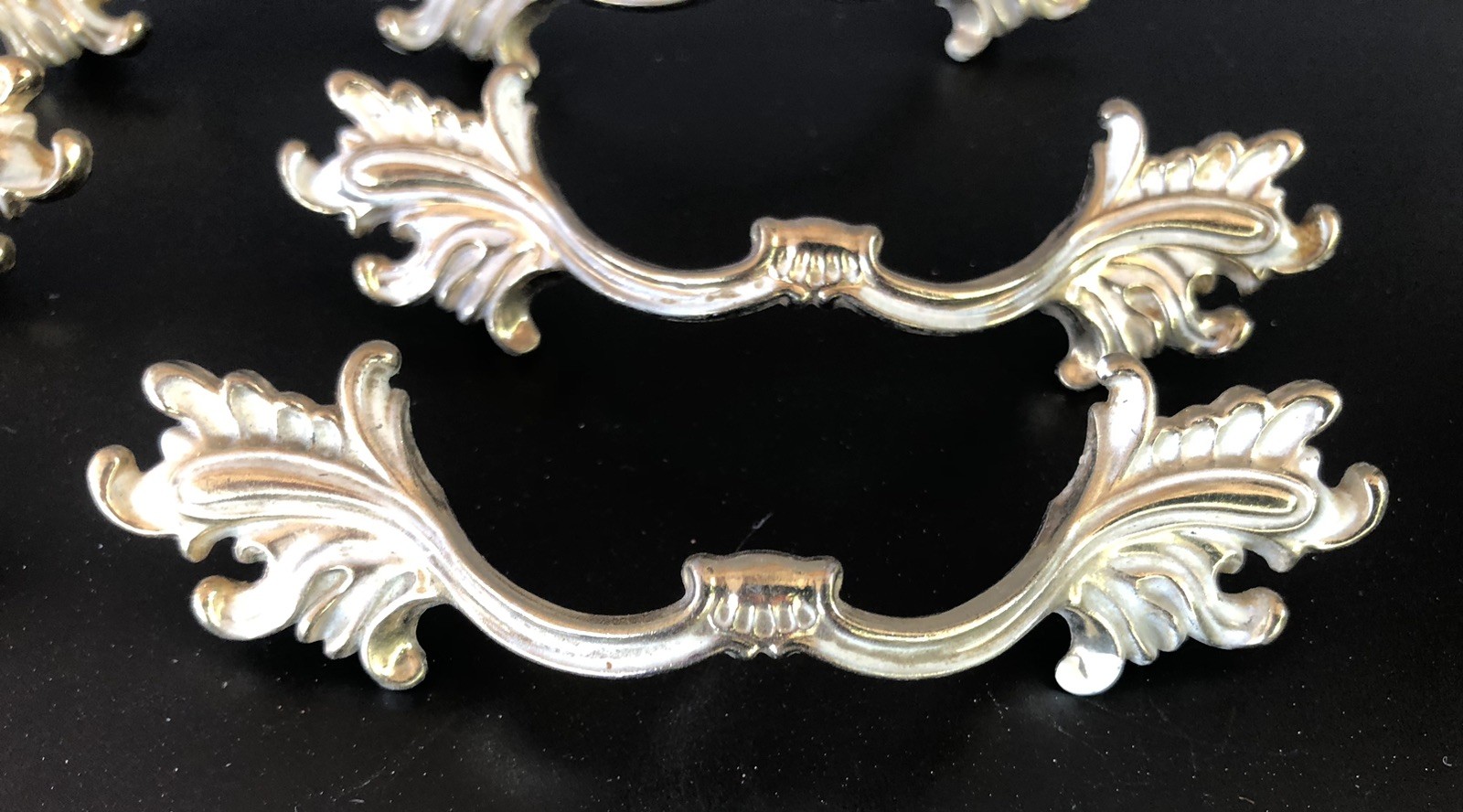 6 Vintage French Provincial Leaf Drawer Pull Handles No Screws Ajax 990