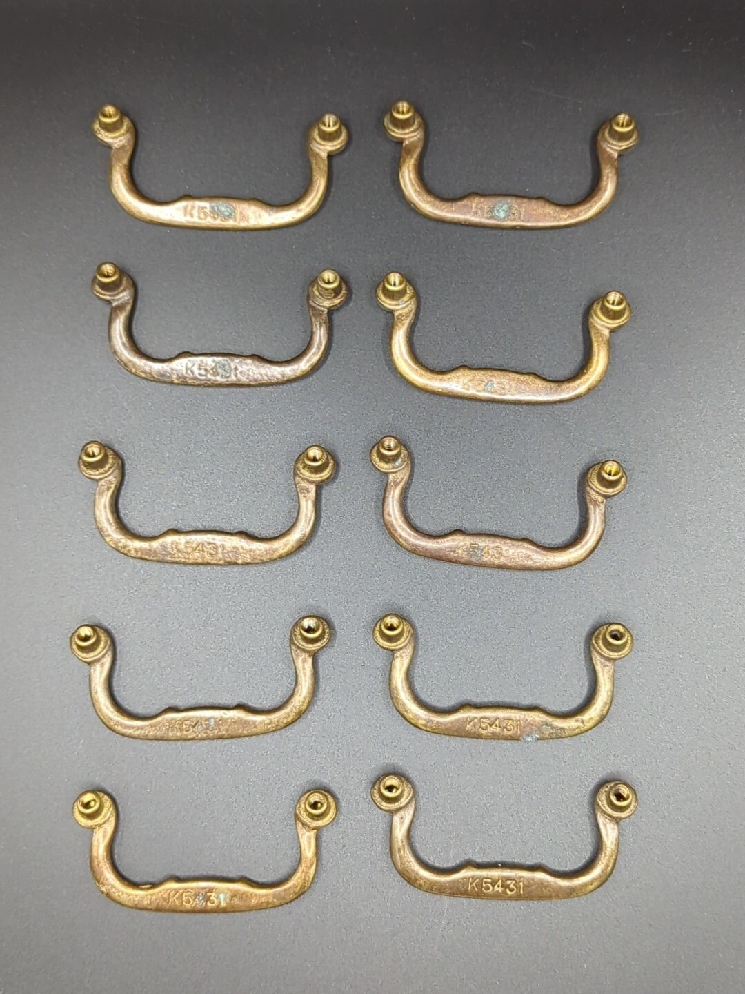 Lot of 10 Keeler Brass K543 Drawer Cabinet Door Pull Handles 2 1/4 Inch Centers