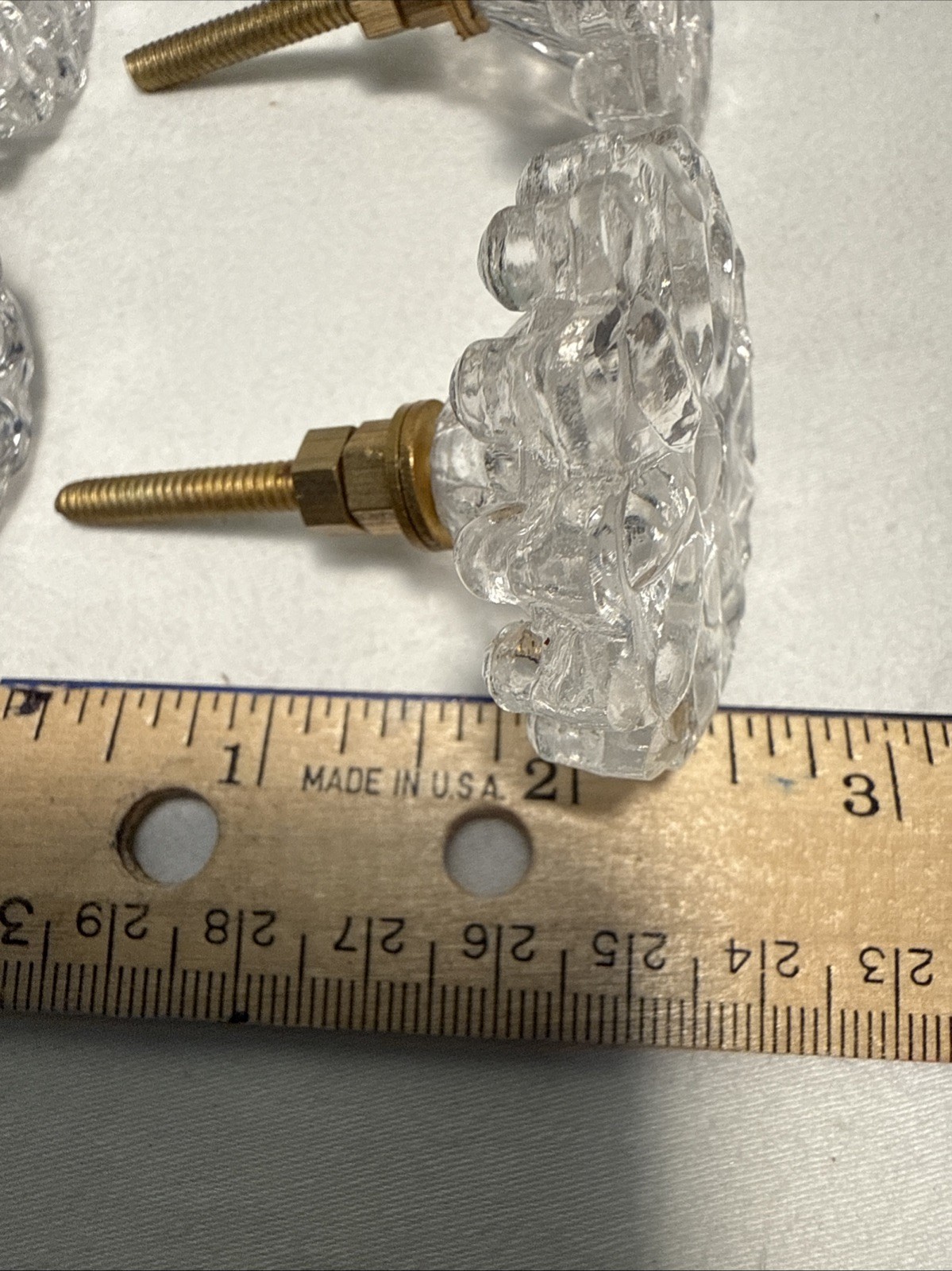 DRAWER CABINET KNOB PULL Flower Floral Clear Glass Fancy Chic Cottage LOT 4