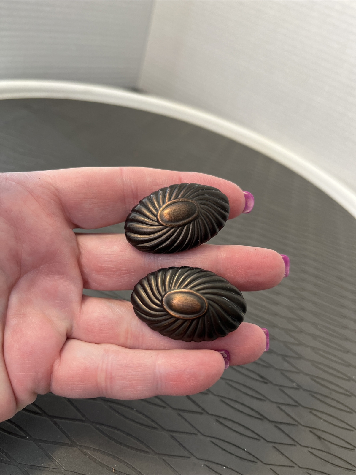 Metal (brown Rust Color) Furniture Knobs Pulls 2” Set Of 2
