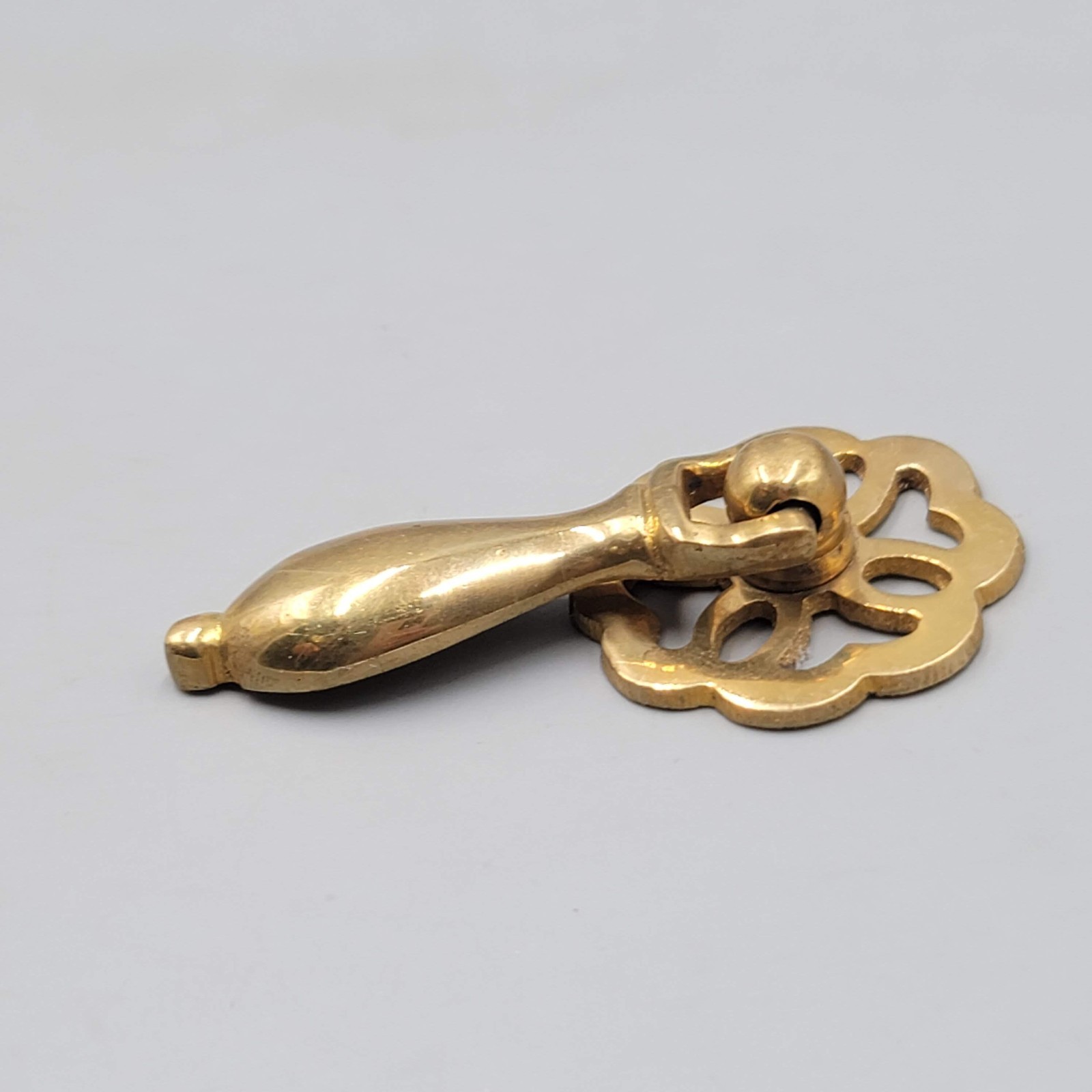 Vintage Solid Brass Drawer Pull Handle Open Work Salvage Hardware SINGLE ONLY