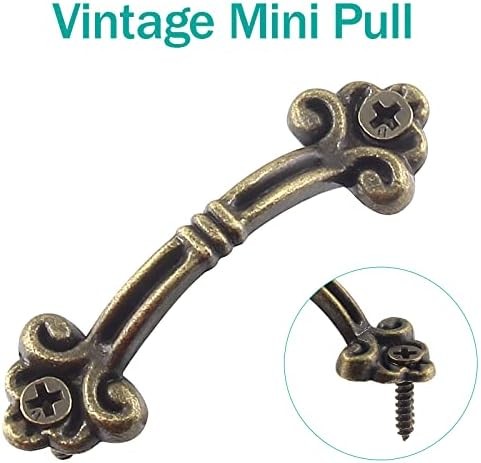 20pcs Vintage Mini Pulls Bronze Drawer Pull Zinc Alloy | Antique Style, Decorati