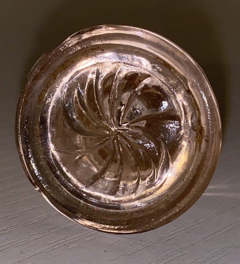 Vtg Pink Depression Glass Drawer Pull Round Starburst Flower Vintage