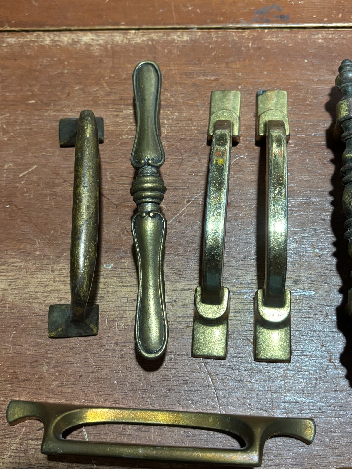 Vintage Lot of 12 Misc Variety Mixed Materials Door Handles Pulls Some Matching