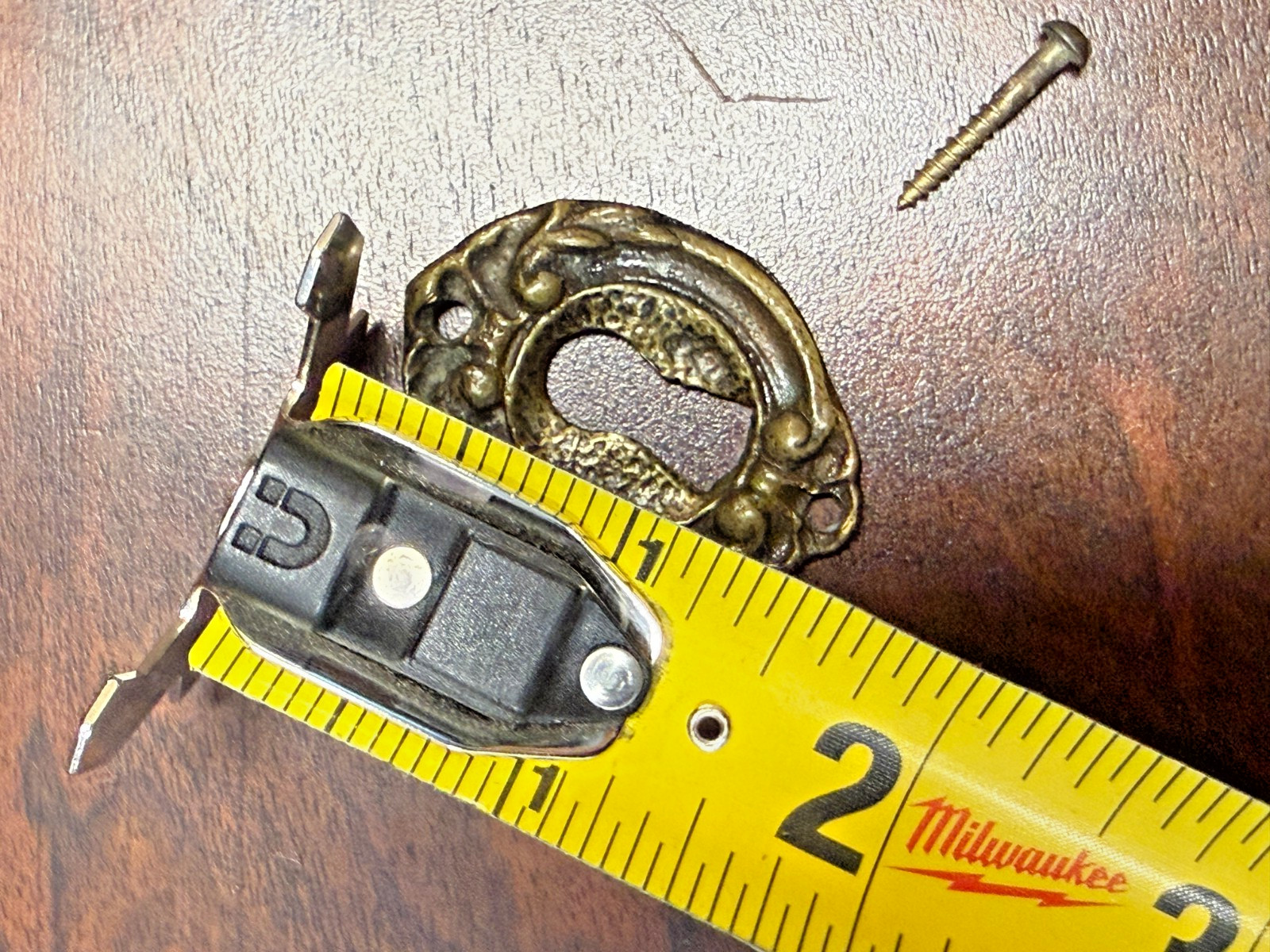 ANTIQUE SALVAGE FRENCH KEY ESCUTCHEON PLATE w/Screws NOT REPRODUCTION Buy Each