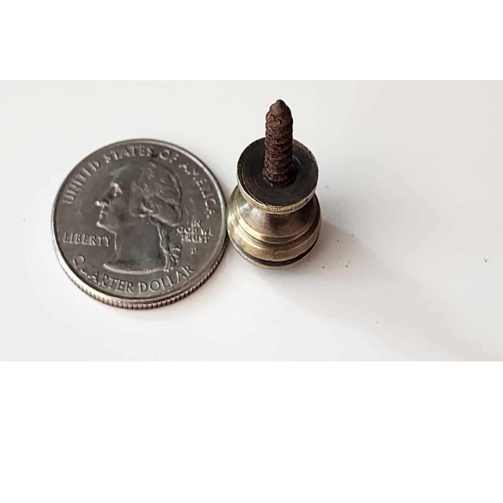 1x Solid Brass SMALL Stacking Barrister Bookcase 7/16″dia Knob drawer Pull #KK