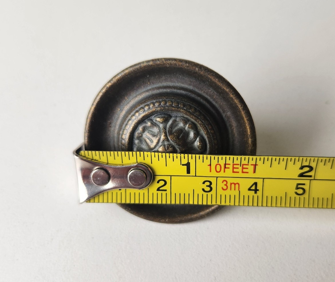 2 Vintage Drawer Knobs KBC-2 Handles Keeler Brass Co Floral N-4695 Bronze Beaded