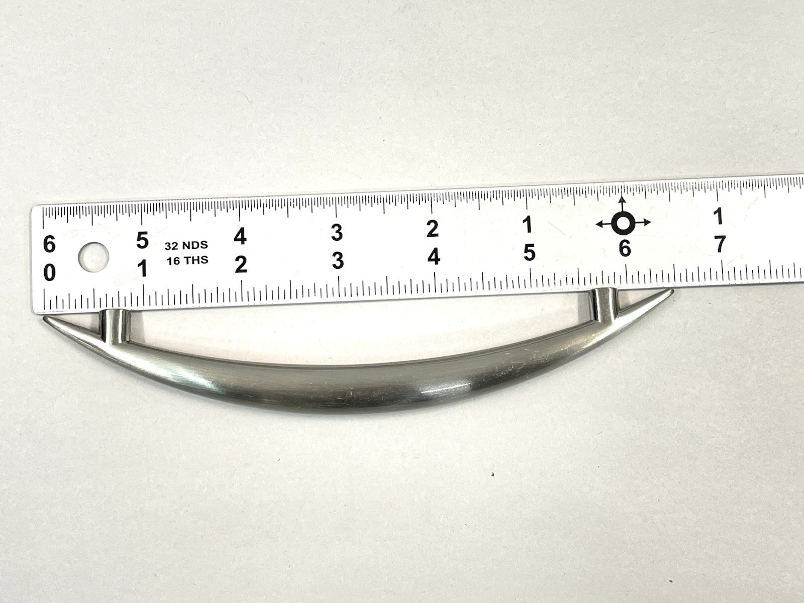 6 KBC Vintage Polished Nickel Drawer Pull Fixed Handle MCM 5″ OCB lot#1866