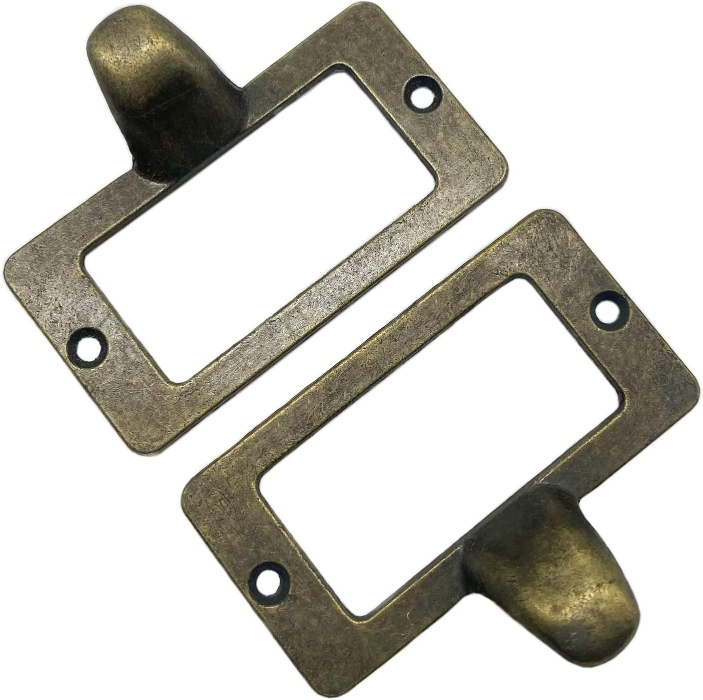 20-Pack Zinc Alloy Antique Bronze Label Frame Drawer Pulls -Vintage Industrial S