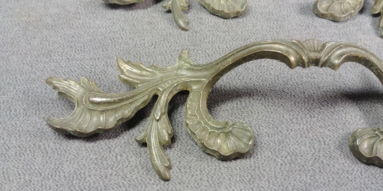3 Match Set Cast French Provincial Handle Drawer Pull Hardware Vintage Lot 8″