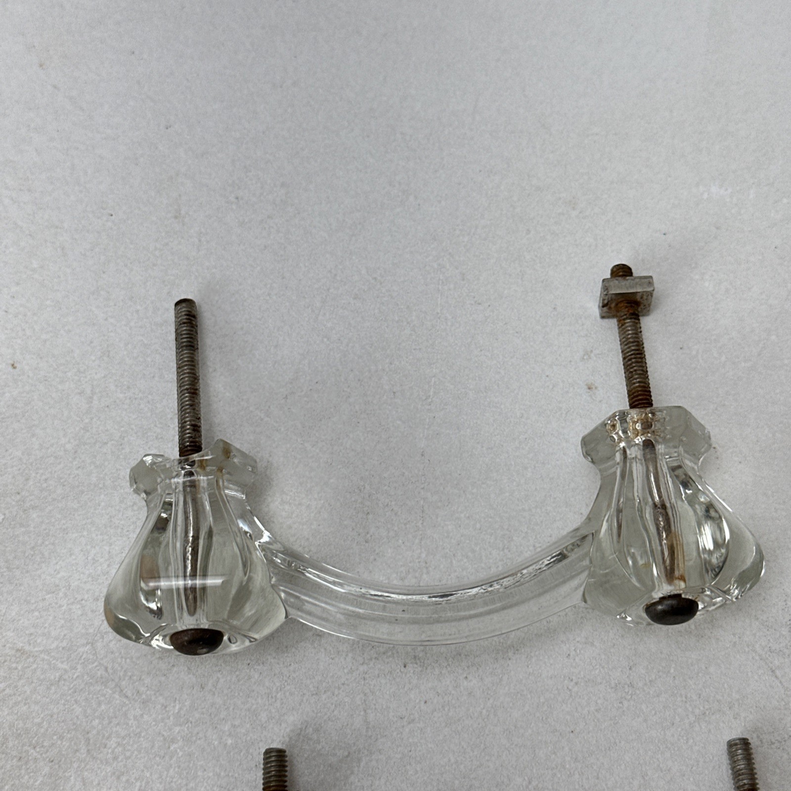 Lot of 9 Vintage Glass Drawer Pulls 8 Handles 1 Knob Different Styles As Is