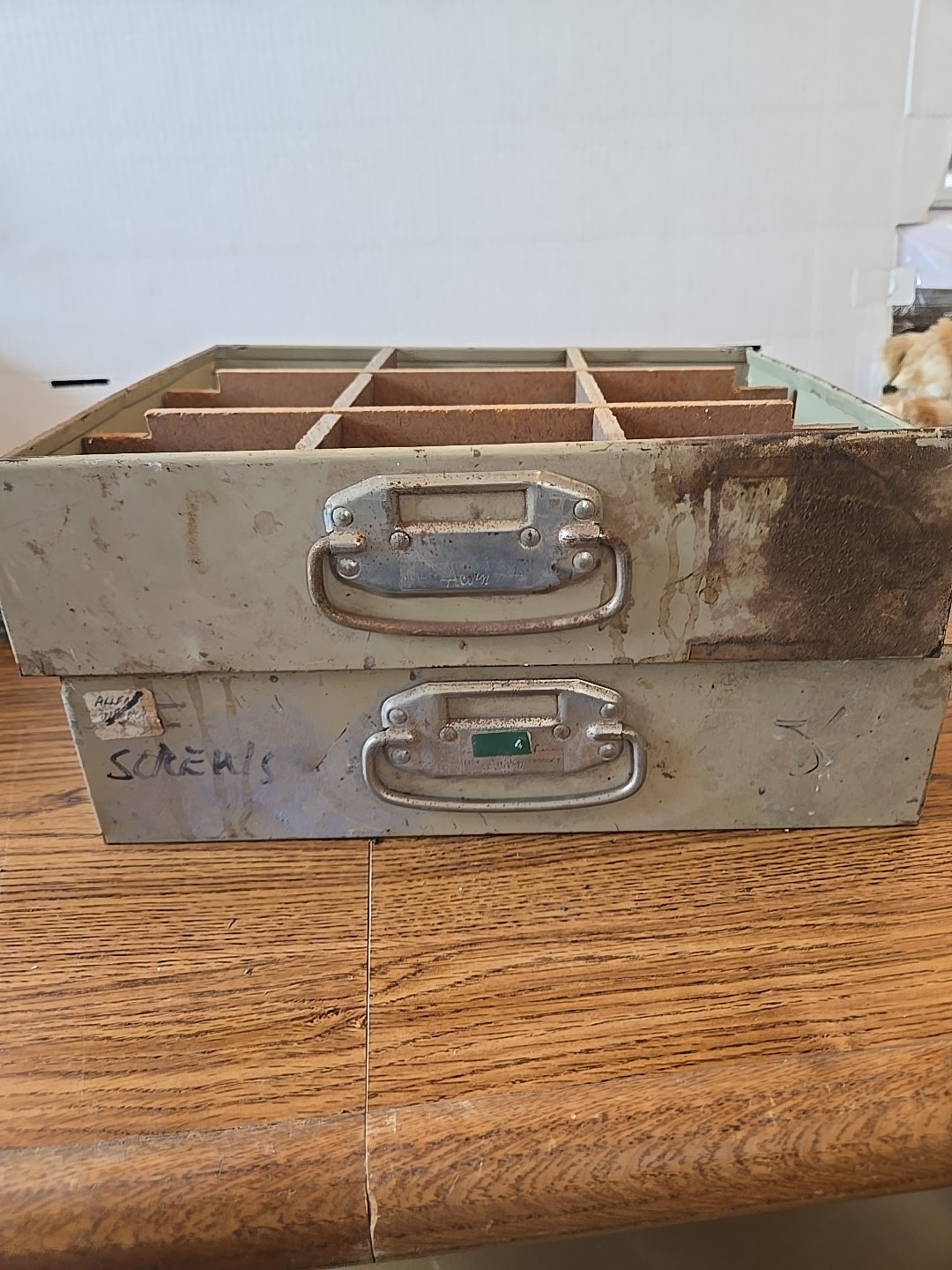 Two Vintage Metal Drawers “Acorn Products” Only Drawers