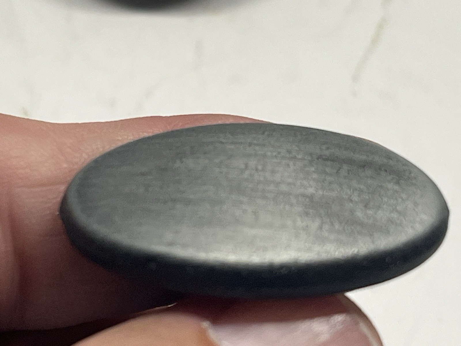 Vintage Lot (17) NOS Heavy Gray/Black Oval Drawer/Cabinet Fixed Knobs