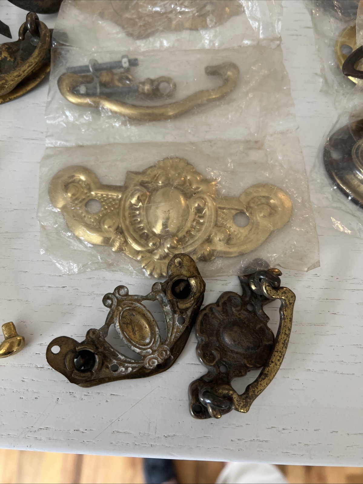 Vintage Lot Drawer Handles Antique Drawer Hardware Salvage MCM Brass Metal