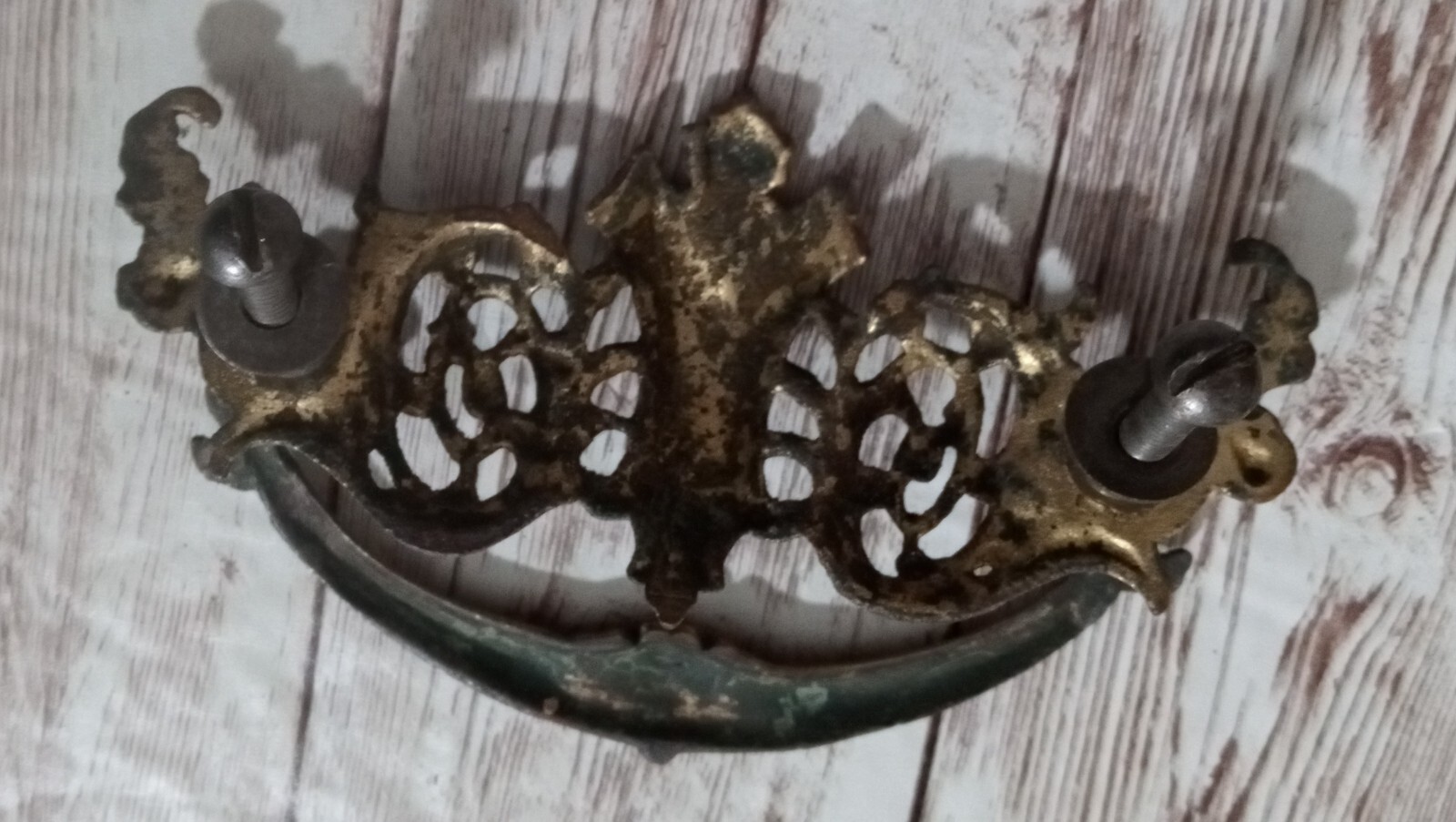 7 Antique Cast Brass Drawer Pulls Drop Bail Victorian Furniture Handle Hardware