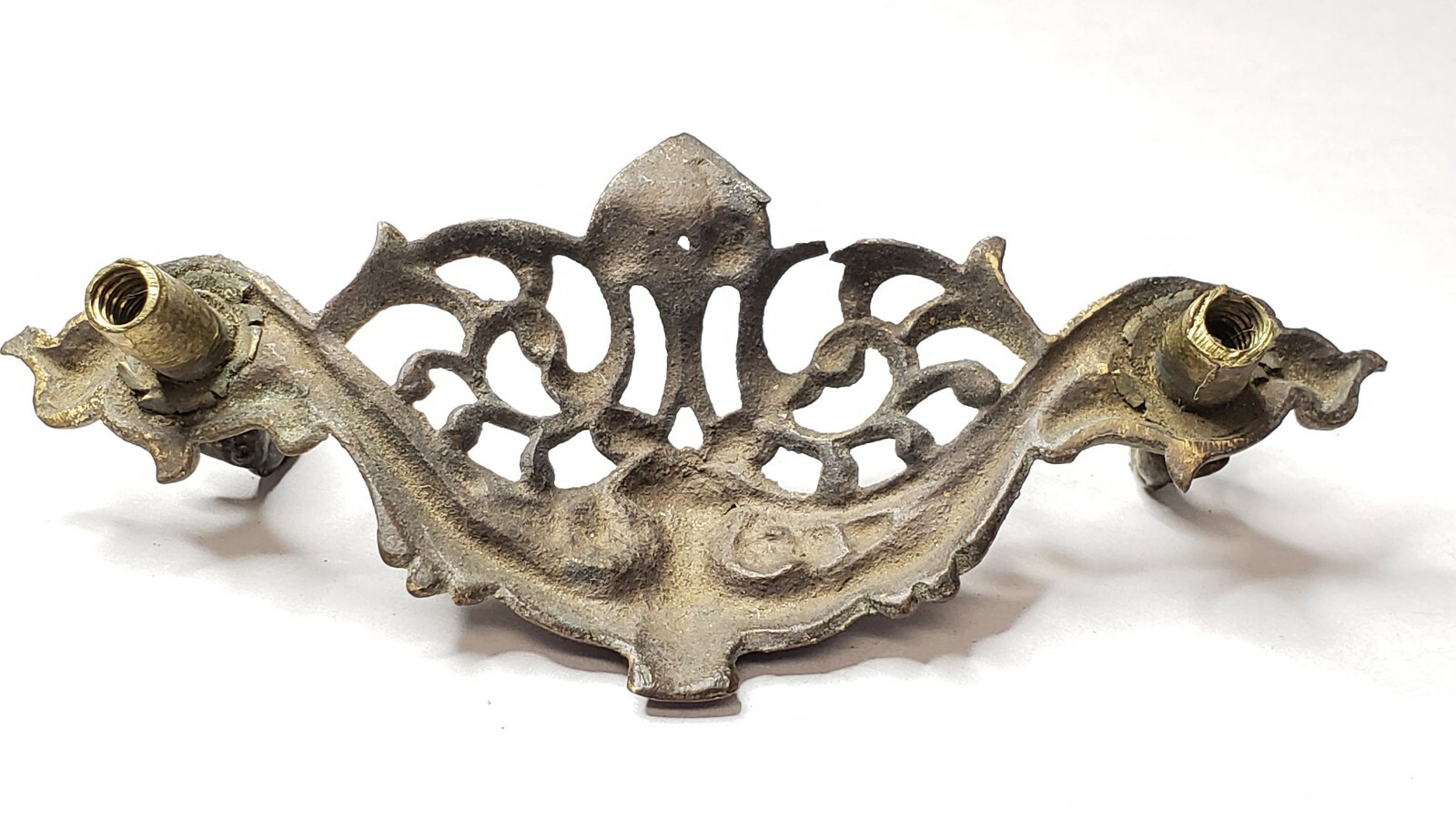 Solid Brass Dresser Drawer Pull Back Plate 4.5″ Scroll