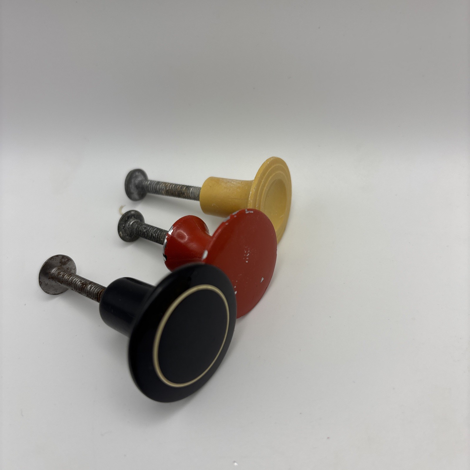 Vintage NOS Early Plastic Drawer Knob Cabinet Pull. Mixed colors Lot of 17