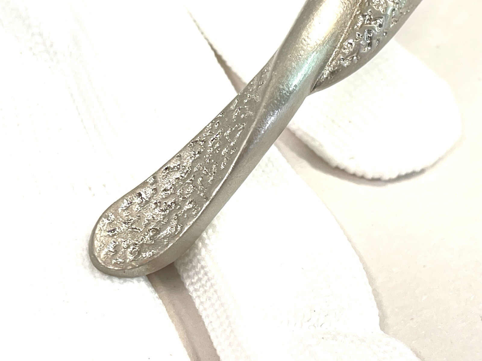 KBC Vintage Drawer Pull Fixed Handle Hammered Nickel Twist 5.15″ OCB lot#7414