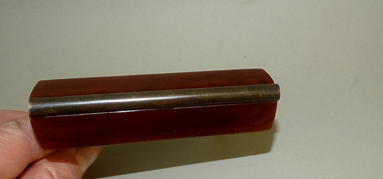 3 Old Vintage Art Deco Bakelite Marbled Brown Drawer Pulls Cabinet Handles