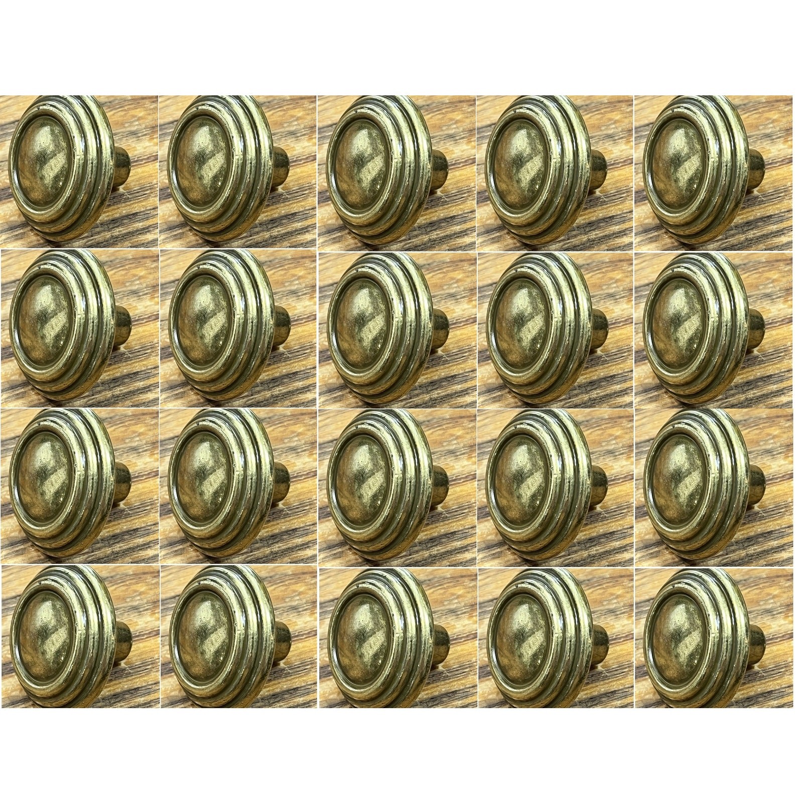 20 Vintage Antique Brass Drawer Pulls Cabinet Door Dresser Knobs 1.25 Vintage