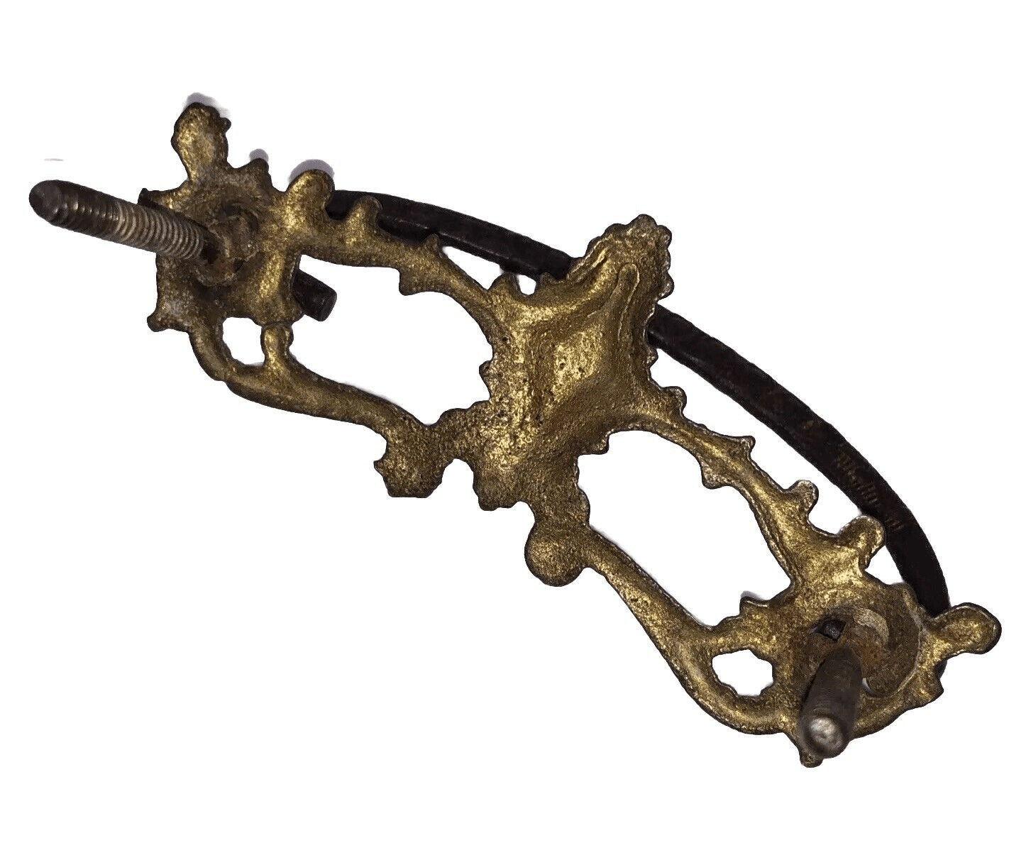 Vintage Ornate Brass Drawer Pull Bail Drop Hardware Furniture Restoration