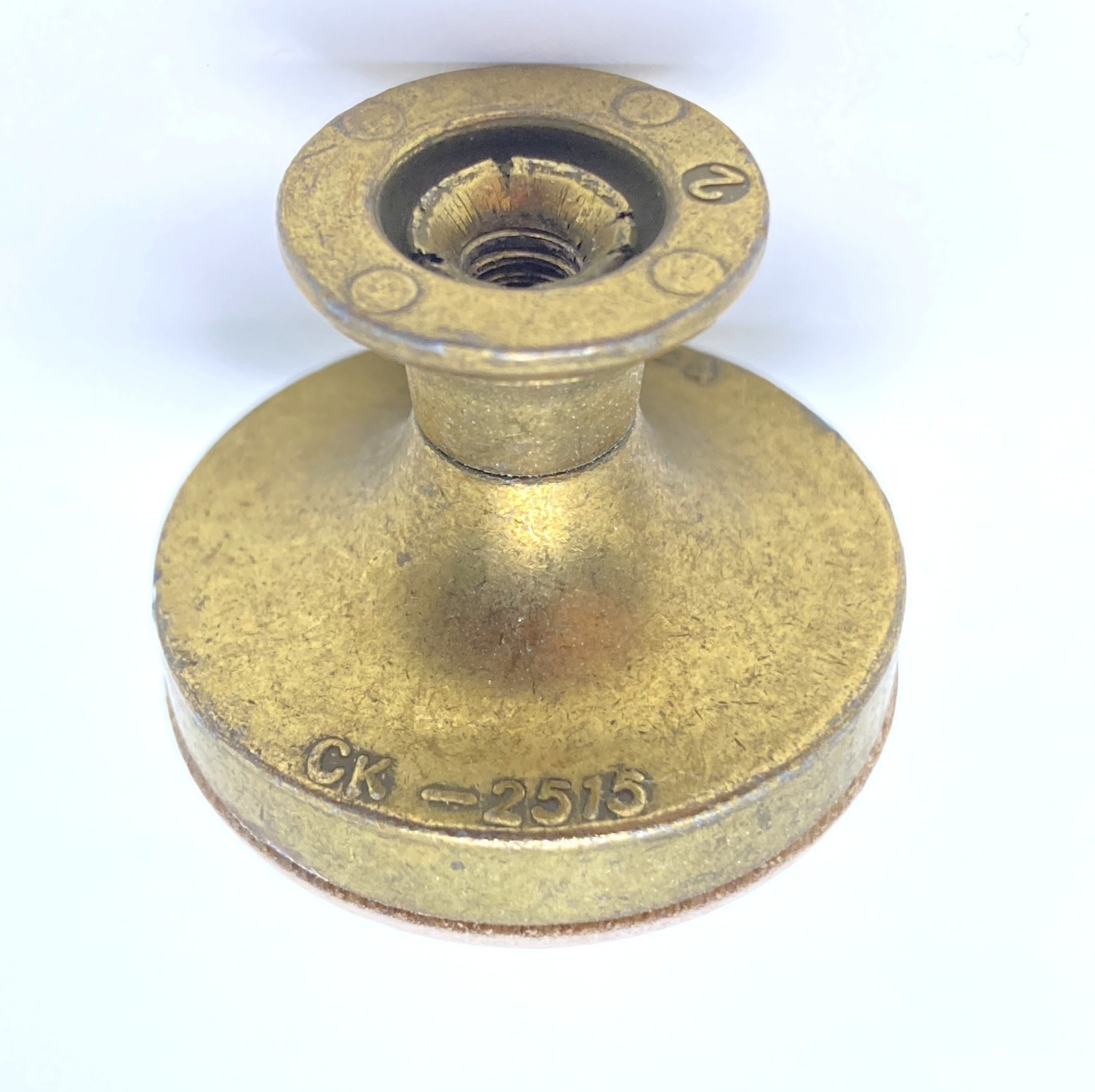 Vtg Cabinet Drawer Knob Pulls Brass W/Beige Wood Cap CK-2515 Canada MCM Lot of 8