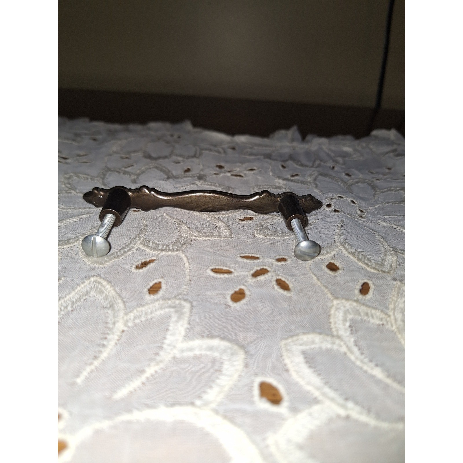 Vintage Antique Brass Drawer Pull 3 Inch Center Bail Handle Furniture Hardware