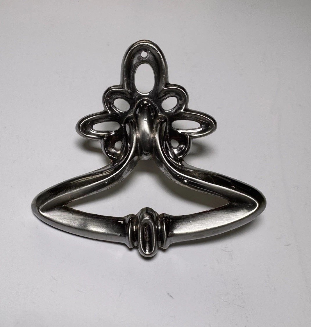 Amerock Drop Bail Knocker Drawer Handles Pull Brushed Silver Tone Metal VTG