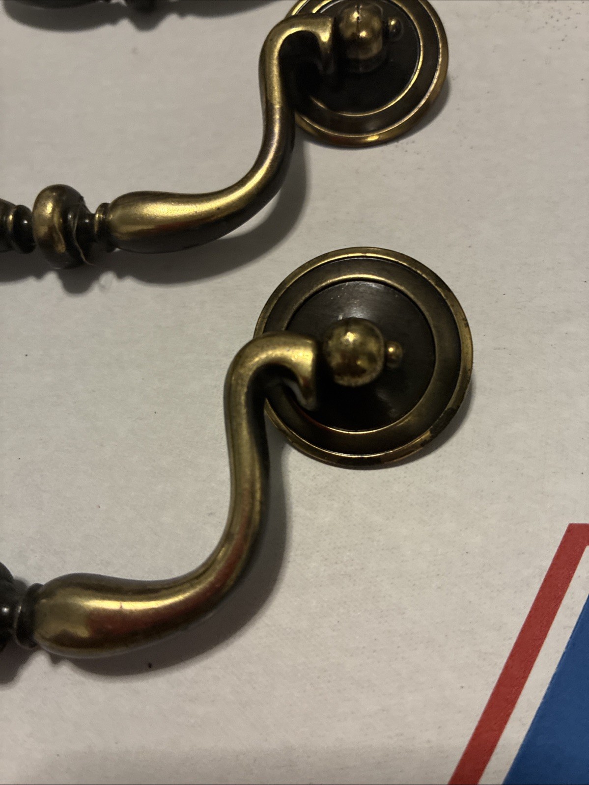 3pcsDrexel Esperanto Drawer Pull Tall Dresser Brass Vintage Drop Bail MCM Handle