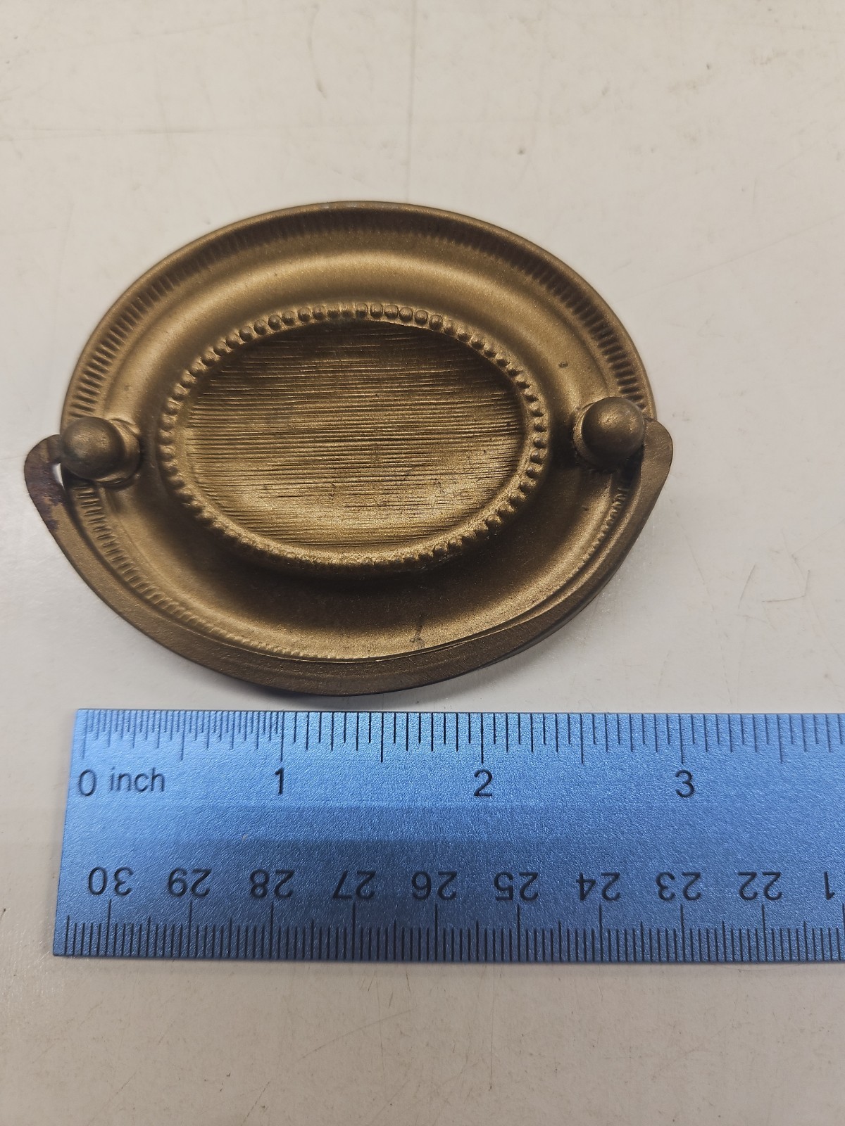 Vintage Brass Drawer Pull With Bail Drop Handle