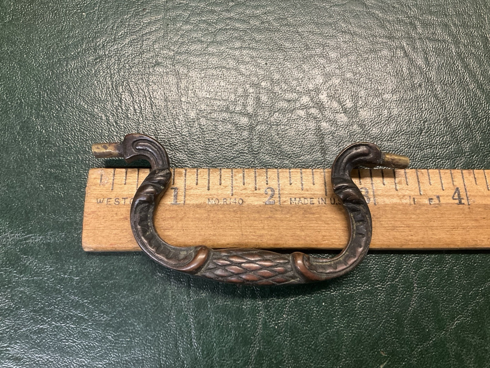 Set of 10 Antique Period Ornate Brass Drop Drawer Pulls Handles