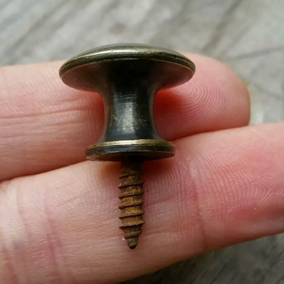 2 vtg. Antique style Solid Brass Stacking Barrister Bookcase 3/4″ Knob pull #K1